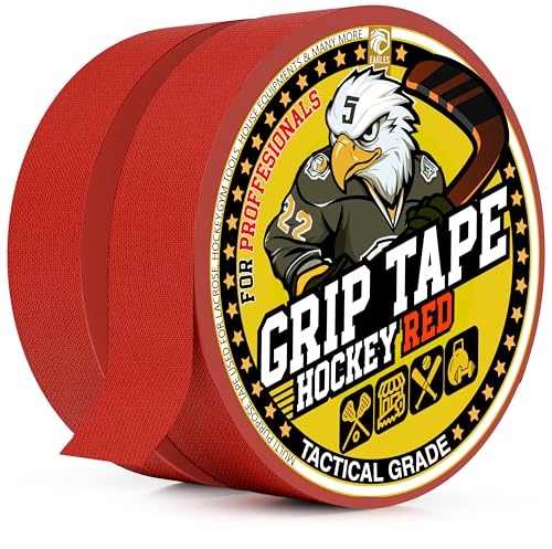 EAGLES Hockey Tape Multipurpose Cloth Tape Roll for Lacrosse Baseball & Softball Bats, Rackets, Pullup Bars, Gardening Tools, Sports Gift Perfect for Wrist, Ankle, Foot, Knee and Hand Taping - color: Red