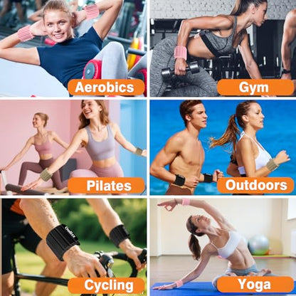 Wrist Weights,Ankle Weights for Women Men,Adjustable Magnetic Silicone Weights Training Intensity for Home Gym Workout,Running,Yoga,Exercise,Strength Training,Set of 2 (1.1LB Each)