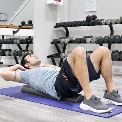 OPTP AXIS Firm Density Foam Roller – Half-Round, Black, 36" X 3" - color: Black - 36" X 3" Half-round