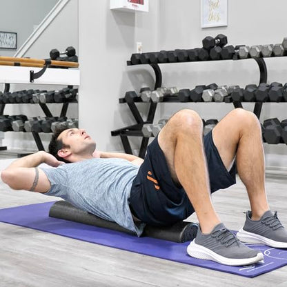 OPTP AXIS Firm Density Foam Roller – Half-Round, Black, 36" X 3" - color: Black - 36" X 3" Half-round