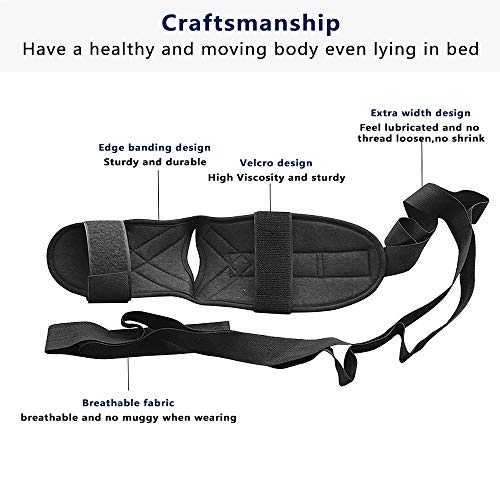 Foot Stretcher, Foot and Calf Stretcher-Stretching Strap For Plantar Fasciitis for Heel Spurs, Achilles Tendonitis & Hamstring, Yoga Foot & Leg Stretch Strap (Black)