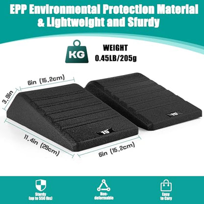 Squat Wedge Block 2PCS Non Slip Professional Ramp - 550 LBS Weight Capacity - Slant Board for Calf Stretching - Calf Stretcher Slant Board - Yoga Blocks