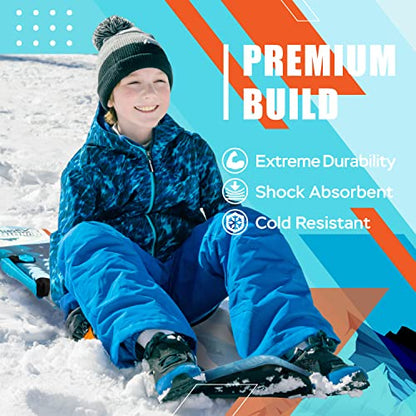 Sunlite Sports 45” Snow Sled – Foldable or Foam Style Toboggan for Kids & Adults, Reinforced Bottom, Durable Stitching & Ergonomic Handles – Lightweight & Portable Winter Sled - style: Winter Adventure 45" Foam (Two Pack)
