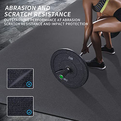 MRO Extra Large Exercise Mat 15'x6'/12'x6'/9'x6'(7mm) - color: Black, size: 9*6 FT