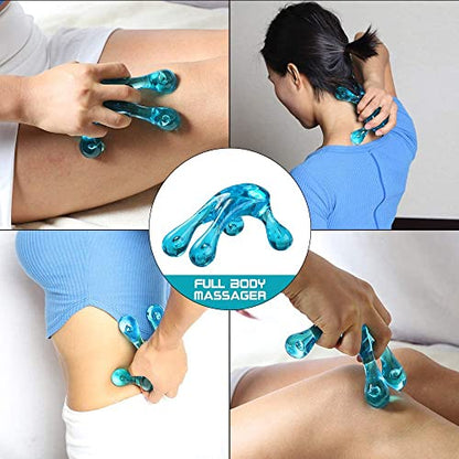 Palm Massage Tool - Handheld Four-Point Deep Tissue Massager for Trigger Point, Neck Back Shoulder Pain Relief, Self Massage Between Shoulder Blades, No Therapist Needed
