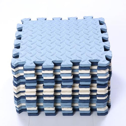 Foam Play Mat, EVA Non-Toxic Interlocking Floor Mats - color: White/Dark Blue/Gray Blue, size: 16 Pcs/47.2*47.2