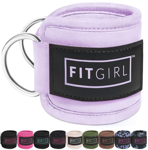 Ankle Strap for Cable Machine – Premium Padding and Comfort for Cable Exercise Machines, Cable Exercise Attachment for Home & Gym, Glute Workouts - Kickbacks, Leg Extensions, Hip Abductors - color: Light Purple - Pair