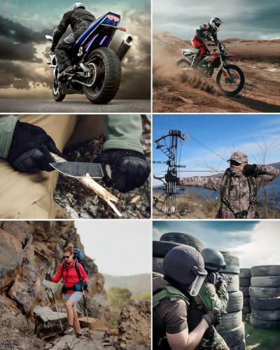 KUMGIM Tactical Motorcycle Gloves with Knuckle Protection Touchscreen - color: Black, size: XX-Large