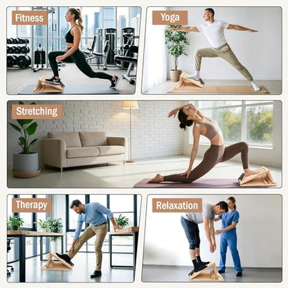 Wooden Slant Board, Incline Board for Leg Exercises, Slant Boards for Exercise – Ideal for Home Workout, Office Break, Yoga Session, Daily Calf Stretch and Full Leg Muscle Relaxation