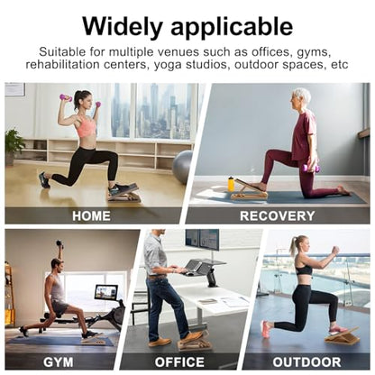 Adjustable Stretching Board, 4-Level Portable Calf Stretch Board for Exercise & Pilates, Supports up to 300lbs for Deep Squat, Heel & Ankle Workouts, Home Gym Fitness Equipment for All
