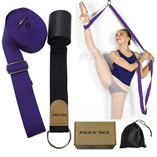 Adjustable Leg Stretcher Lengthen Ballet Stretch Band - Easy Install on Door Flexibility Stretching Leg Strap Great Cheer Dance Gymnastics Trainer Stretching Equipment Taekwondo Training - color: purple