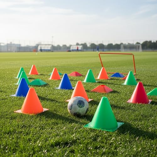 Triangular Sports Marker Cones for Agility Drills and Field Boundaries, PE Plastic Training Equipment (1 PC)