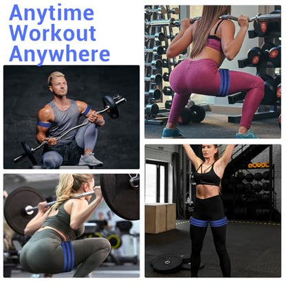 2 Pack Blood Flow Restriction Bands, BFR Booty Band for Women Men Glutes, Occlusion Training Bands for Butt Lift Squats Thighs, Adjustable Resistance Band, Pro Muscle Growth Straps for Fitness