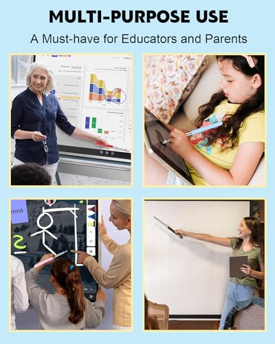 Telescoping Poiner Stick for Classroom Teacher Kids Reading, Dumero Retractable Stylus Pointer for Touchscreens, Extendable Presentation Pointers, Classroom Must Have Supplies Essentials, Red