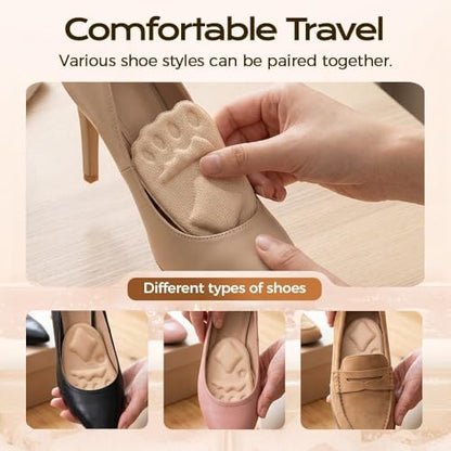 3 Pairs Metatarsal Pads for Women Men, 2026 Upgraded Breathable Shoe Inserts, Ball of Foot Cushions, Comfort Non-Slip Foot Pads (Beige)