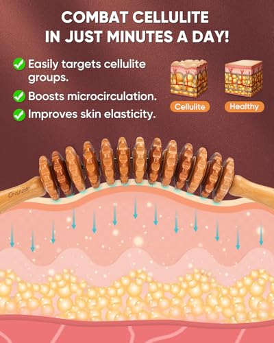 2PCS Wood Therapy Massage Tools, Wooden Massage Roller Stick & Back Massager Roller Rope, Maderoterapia Kit Colombiana for Lymphatic Drainage, Anti Cellulite, Body Sculpting, Ease Deep Tissue