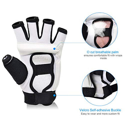 Punch Bag Taekwondo Karate Gloves for Sparring Martial Arts Boxing Training Fingerless Women Kids - color: White, size: X-Small
