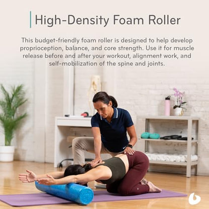 Balanced Body High-Density Foam Roller, Physical Therapy & Muscle Recovery Aid, Pilates Exercise Roller for Pain Relief