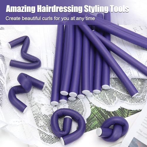 30Pcs Heatless Hair Curlers 7”x0.55“ Flexi Rods for Short Medium Long Hair - color: 7" x 0.55"