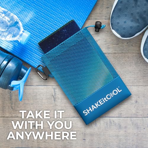 Extended Size Cooling Towel – Be Cool in Style - Heat Relief, Soft, Lightweight, Sun Protection, Easy Clean - Perfect for Biking, Hiking, Running, Yoga, Golf, Gardening - Alaskan Sky M - color: Alaskan Sky