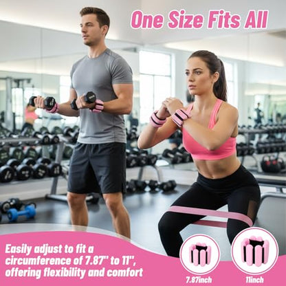 2 PCS Ankle Weights for Women and Men Adjustable Wrist Weighted Training Bracelet Wrist Ankle Set for Walking Running Yoga Pilates Strength Foot weights for exercise Workout Pink 1Lbs