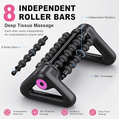Electric Muscle Roller, 2 in 1 Traingle Massage Roller, 5 Speed Rolling Massager, Rechargeable, Deep Tissue and Muscle Recovery for Legs, Calves, Neck, Foot, Arms, Back