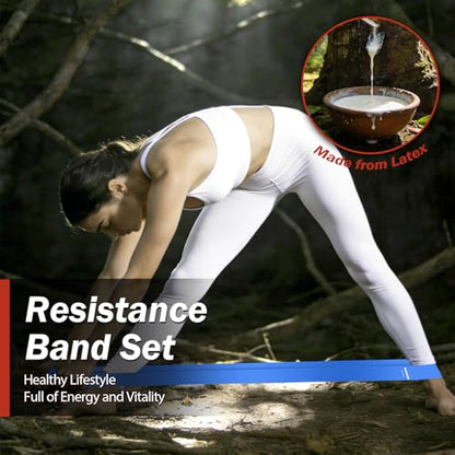 Resistance Bands for Working Out, 5 Levels Resistance Exercise Bands with Woven Bag, Bands for Working Out Women Men, Yoga, Pilates, Rehabilitation Training
