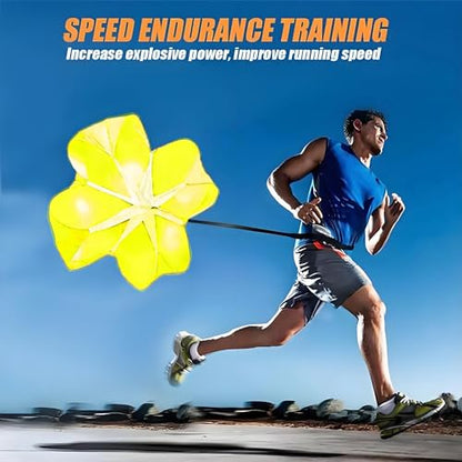 Running Speed Chute Resistance Parachute 56 inch Powerchute Umbrella Training Sprint Power Soccer Trainer for Runner, Football, Soccer Drilling