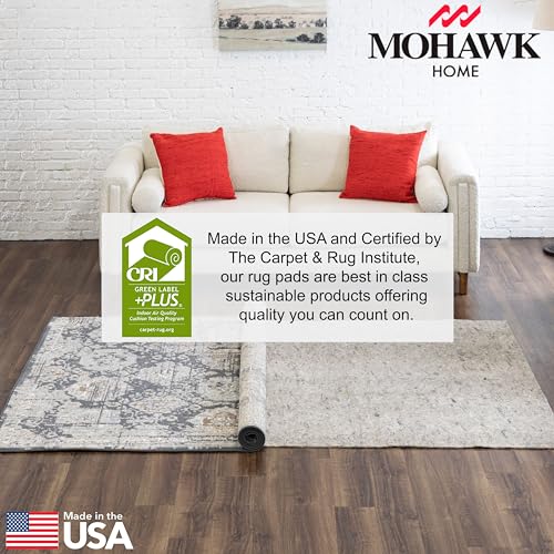 Mohawk Home Non Slip Rug Pad 8' x 11'- 1/4" Thick Felt + Latex Rubber Gripper - Dual Surface Cushion for Hardwood, Carpet, Tile Floors, Made in USA - size: 8' x 11' (Rectangular), style: 1/4 Inch Dual Surface Rug Pad