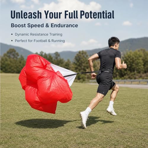 Oxford Cloth Parachute for Sprint Training, Running Resistance Agility Speed Training Equipment, Football Athletic Gear