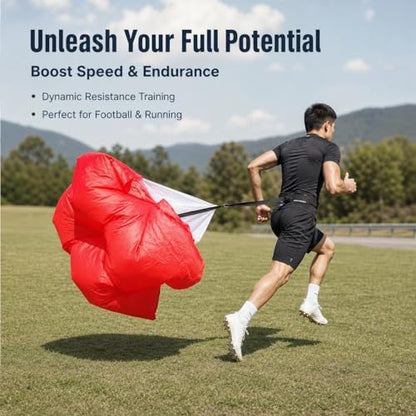 Oxford Cloth Parachute for Sprint Training, Running Resistance Agility Speed Training Equipment, Football Athletic Gear