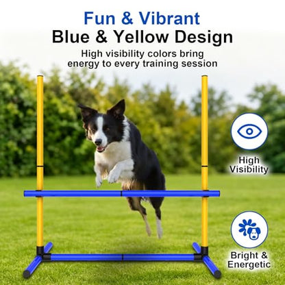 Dog Agility Hurdle, 2 Jump Bar Sets Indoor Outdoor Backyard Train - color: Hurdle 2-sets