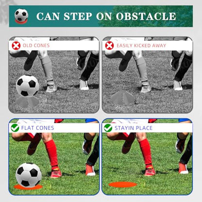LAZR Non Slip Agility Marker Aggregate Dots 4.72 inch 9 inch Floor Dot Marker for Classroom Dance Sports Football Basketball Speed Agility Training