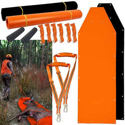 1.2MM Thickened Deer Drag Sled Tear-Resistant Deer Dragging Sled Game Hauler for Hunting with Odocoileus virginianus Drag Harness and Handle, Save Effort Hunting Gear Accessories
