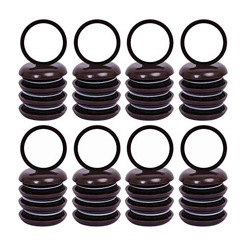 Ezprotekt Round Brown 40 Value Pack Self-Stick Carpet Furniture Sliders 1-1/8" Furniture Moving Pads Heavy Duty Self-Adhesive Furniture Movers for Carpet Chair Slider for Carpet Furniture Glides - color: Brown, size: 1 1/8"