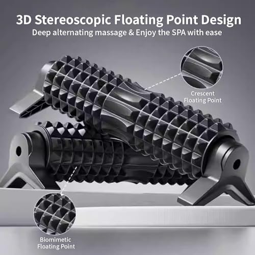 New Upgrade Bracket Foam Roller with Stand for Back Leg Pain, 21 Inch Firm Deep Tissue Muscle Massager for Sore Muscles (Black) - color: Black