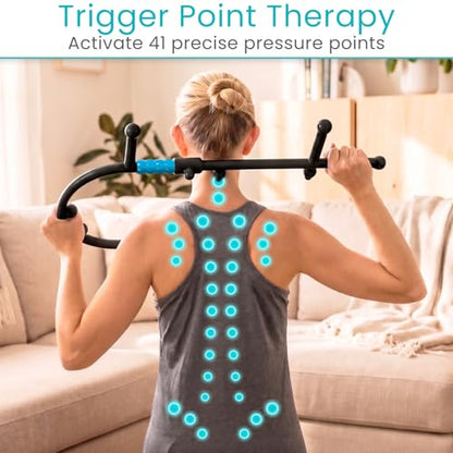 Vive Massage Cane with Roller - Interchangeable Heads - Trigger Point Tool - Neck, Back, Shoulder, Muscles Massager Handheld - Manual Self Massager - Muscle Knot Remover - Deep Tissue Pain Relief - style: Massage Cane with Roller