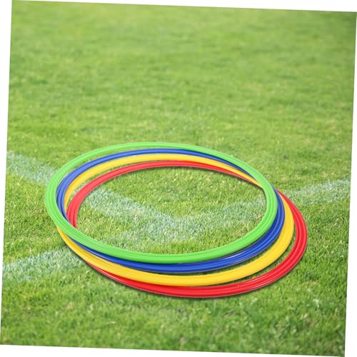 4pcs Soccer Agility Training Rings Sturdy Plastic Sport Rings for Speed and Coordination for Football Players Outdoor Fitness Equipment for Drills and Exercises