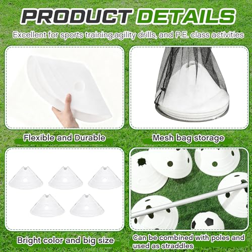 Jumbo Soccer Cones Big Training Disc Cone - color: White
