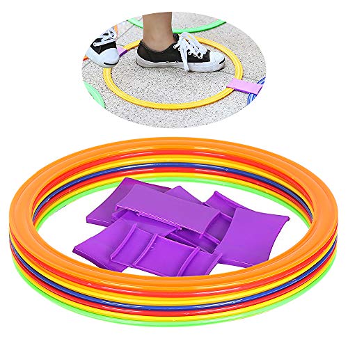 10pcs 28cm 38cm Speed Agility Training Rings, with Connection Clips for Soccer Football Basketball Sport Footwork Drills
