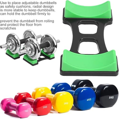 OUKENS Dumbbell Bracket Mat, 1 Pair 7.6x3.9 inches Holds up to 60kg ABS Dumbbell Storage Frame Stand Holder, Prevents Rolling & Scratches, Floor Protection Mat for Home Gym