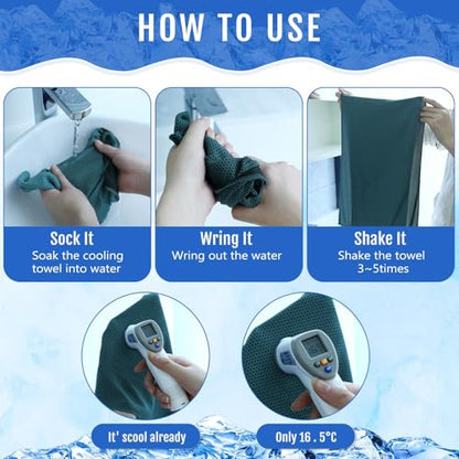 Hosuly 30 Pack Cooling Towels 40"x12" - color: Mist Blue