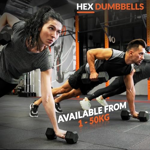 Rubber Hex Dumbbell, Multiple Weight Options 15-550 lbs - color: 60LB