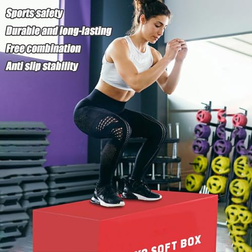 Jumping Training Box,Foam Plyometric Box, Used for Jump Training and Adjustment, Stackable Plywood Box, Plywood Box, Soft Box for Jump Training and Fitness Training - size: 90*75*15cm
