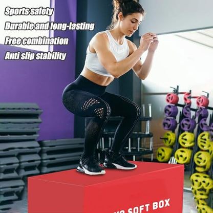 Jumping Training Box,Foam Plyometric Box, Used for Jump Training and Adjustment, Stackable Plywood Box, Plywood Box, Soft Box for Jump Training and Fitness Training - size: 90*75*15cm