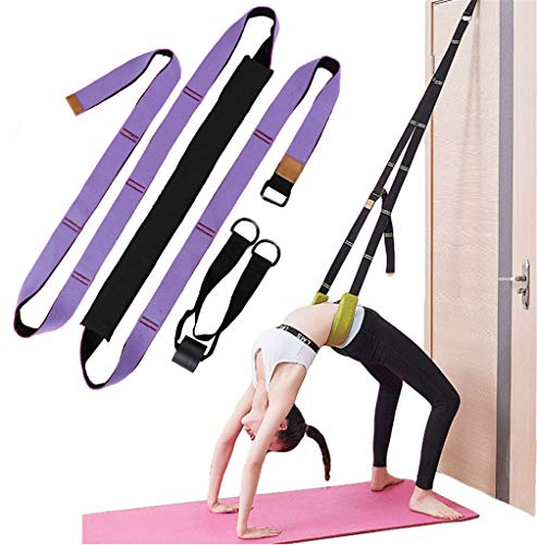 Back bend Assist Trainer - Improve Back and Waist Flexibility, Door Flexibility Stretching Strap, Home equipment for Ballet, Dance, Yoga, Gymnastics, Cheerleading, Splits - color: purple