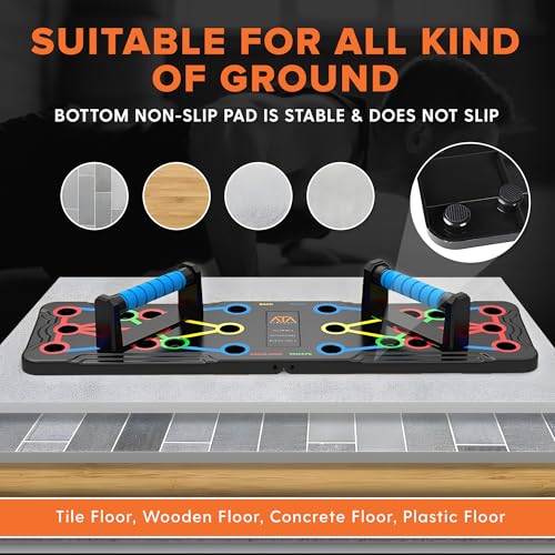 ATA-Strength Heavy-Duty 15-in-1 Foldable Push Up Board gym gift for men and women with Adjustable Grip Strengthener, skipping Rope, and 3 Resistance Bands Comprehensive Home Workout System for Targeted Muscle Training and Enhanced Grip Strength