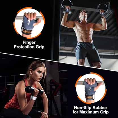 Weight Lifting Wrist Strap, Double Layer Leather Wrist Strap for Deadlift and Powerlifting, Adjustable Neoprene Padded Wrist Wraps, for Men & Women, 1 Pair - color: Grey