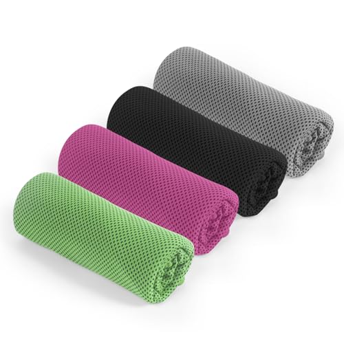 4 Pack Cooling Towels for Face Neck,Sweat Absorbent Cool Towel for Gym Fitness Tennis Yoga Camping Running(4 Pack-03) - color: 4 Pack-03