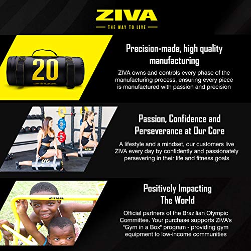 ZIVA Power Sandbag – Pre-Weighted Training Bag with Multiple Handles for Full-Body Strength & Conditioning – Heavy-Duty, No-Fill Needed (10–50 lb)